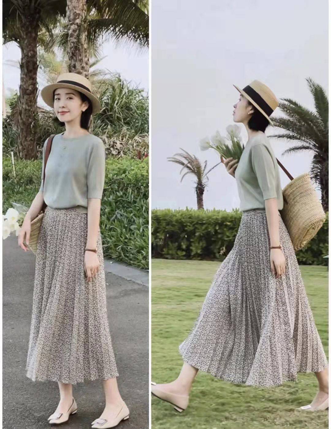 夏天|夏天怎么能少了碎花裙?这么穿不装嫩,40岁的女人照着穿就好