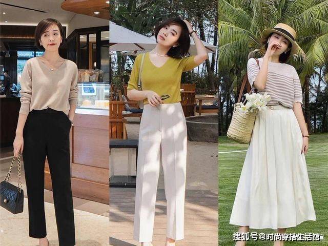条纹|炎热夏季，不妨试试这几组“T恤+裤裙”，轻松穿出好气质