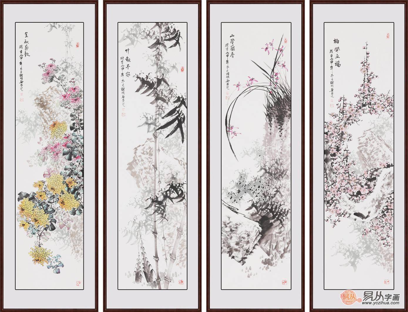 国画四君子”作品鉴赏：每一幅都堪称经典！家居挂画必备！_象征