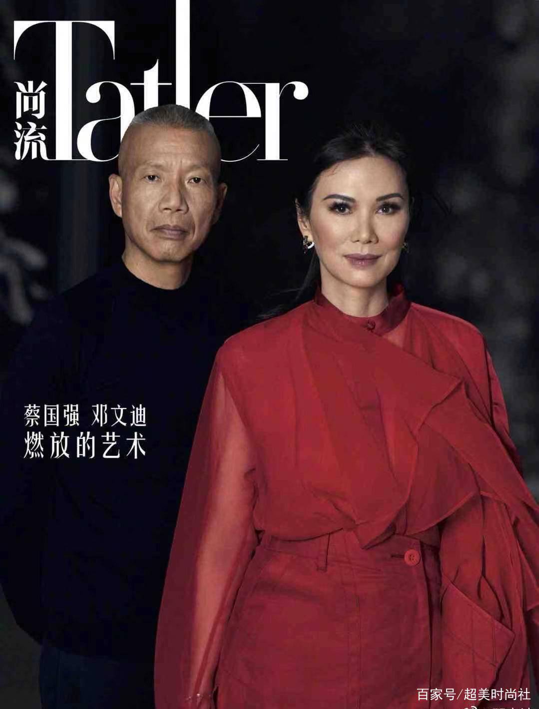 名媛|邓文迪和“最会玩火的男人”登杂志，穿红裙化浓妆，高颧骨太突兀