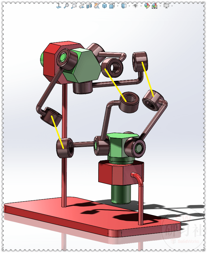 用solidworks制作的球面角传动装置