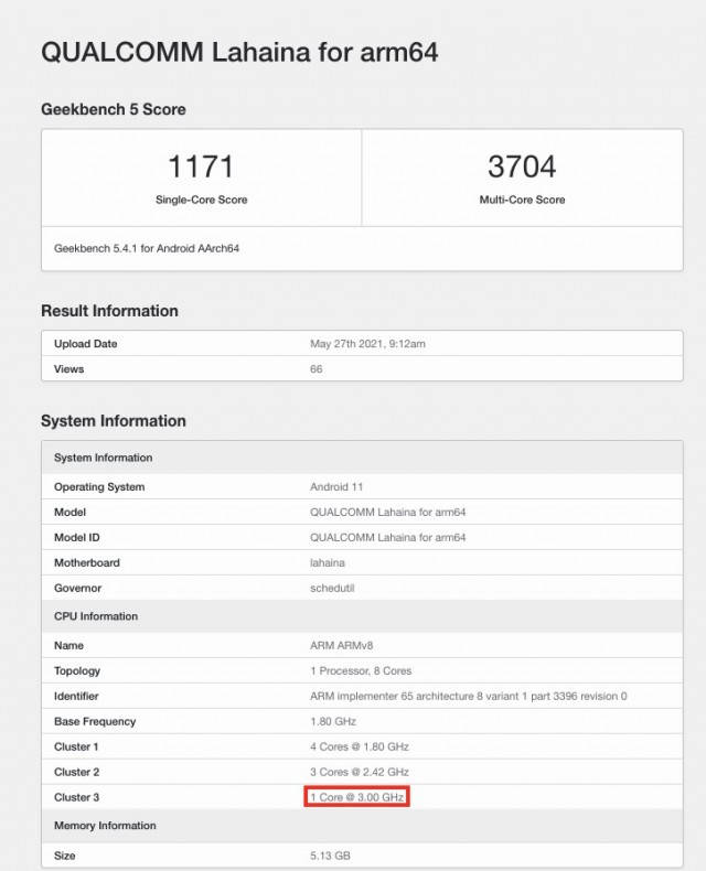 截图|就这？骁龙888+新跑分曝光：单核1215，多核3806