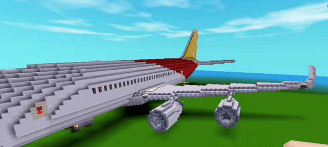 在迷你世界中建造大型客机?完美还原!_飞机