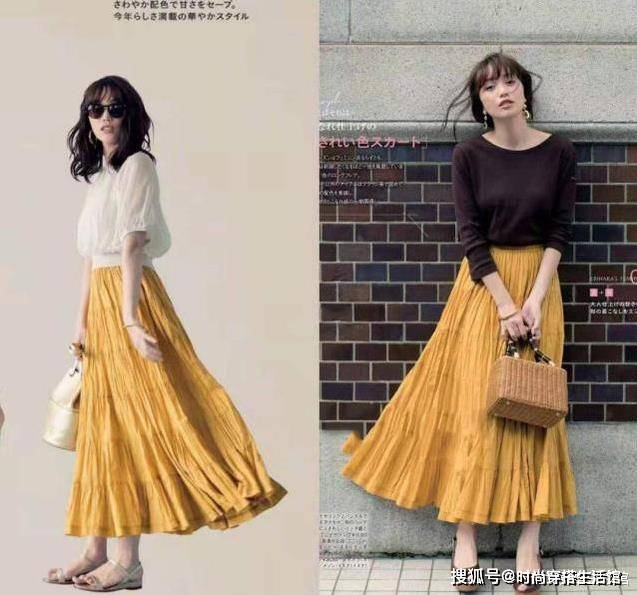 腰部|讲真的,夏天这样穿“T恤+半裙”,显瘦又洋气,你买了吗?