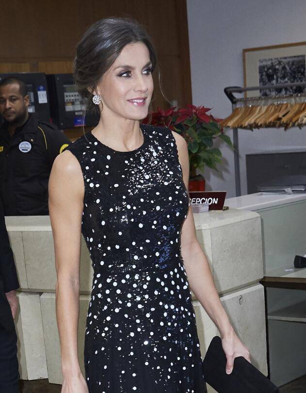 藏蓝色|西班牙王后也是“败家娘们”，一件长裙4万多，凯特王妃一身才399