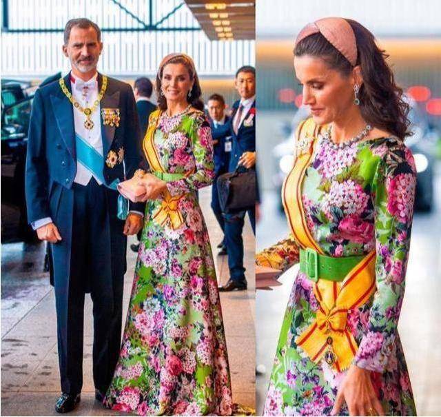 花色|西班牙王后久违亮相，穿西装配阔腿裤一脸憔悴，眼角皱纹多了不少