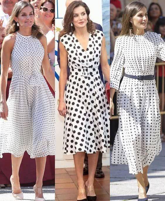 设计|西班牙王后穿挂脖波点连衣裙，微露香肩真惊艳好似梦露，迷倒国王