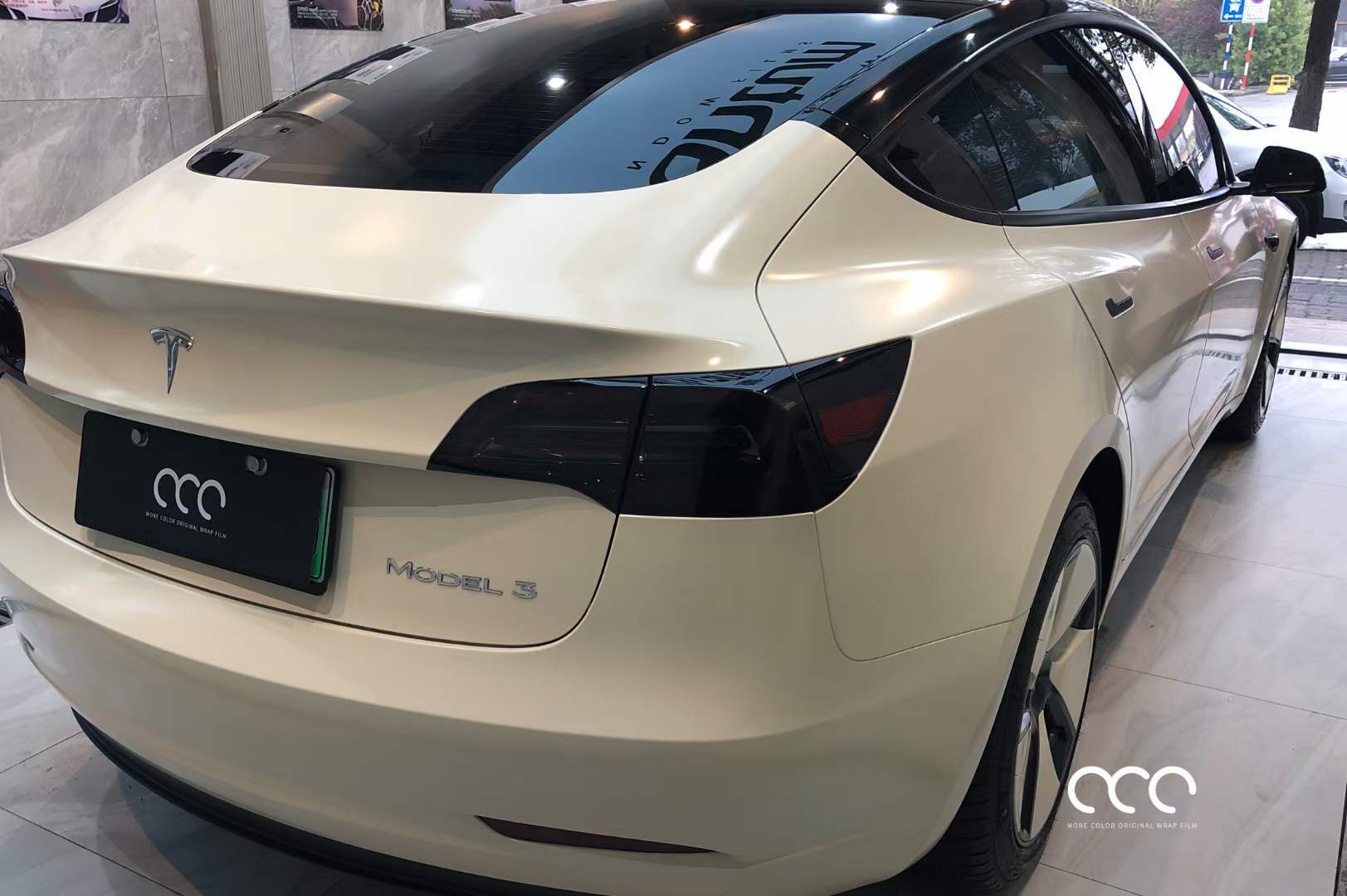 特斯拉model3汽车贴膜mcwrap漫彩陶瓷沙漠黄