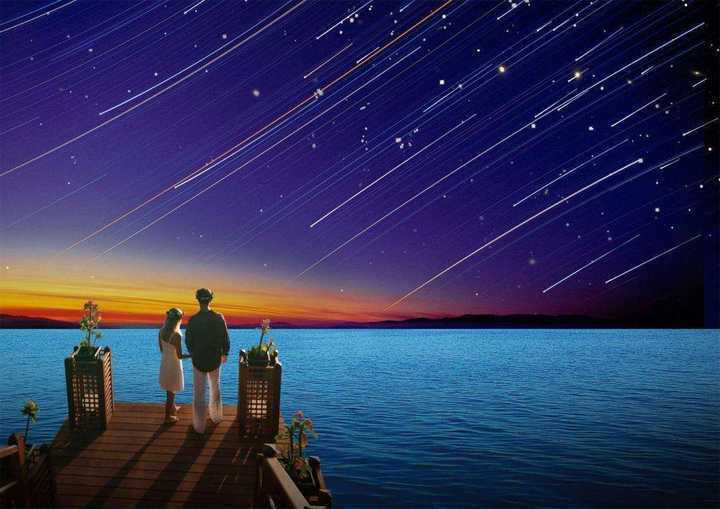 原创流星雨恰逢七夕节许个爱情愿吧英仙座流星雨每小时可达上百颗