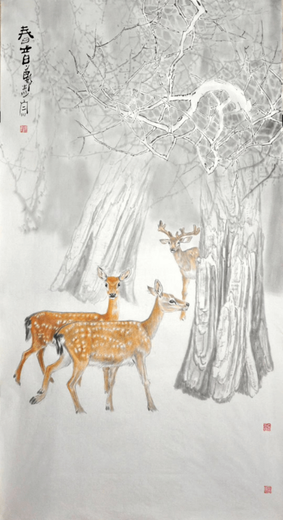 作品欣赏郑志宗先生与李苦禅儿子李燕先生在李苦禅纪念