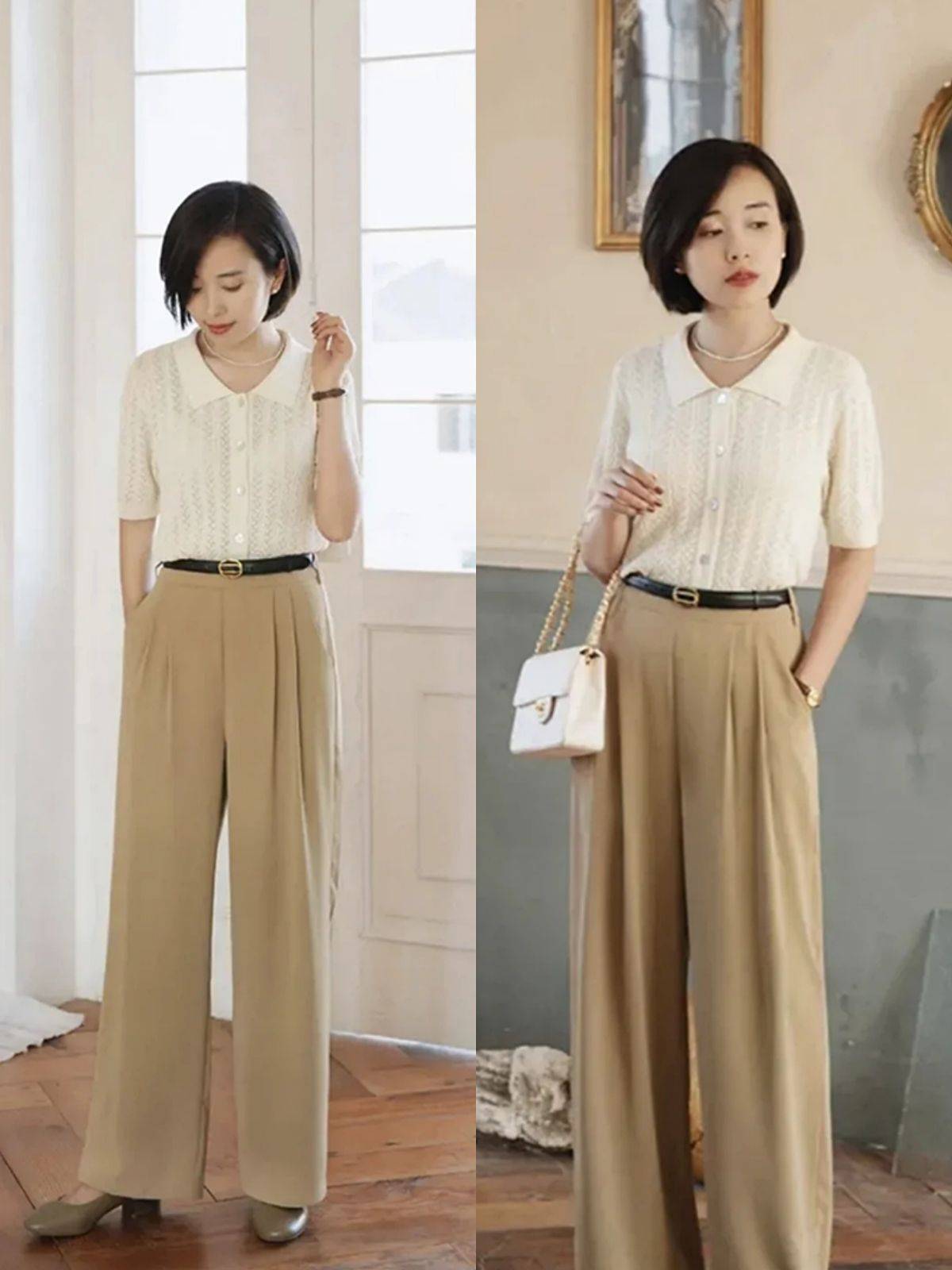 polo|比T恤衬衫更温柔，针织衫才是40岁女人首选，配裙子裤子都优雅