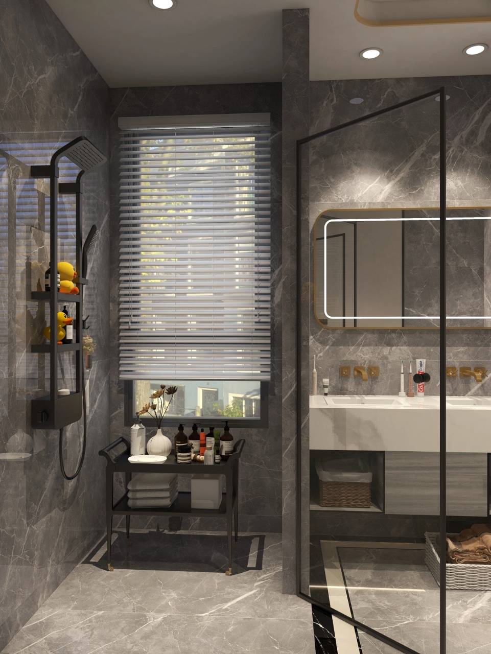 高档酒店里的卫生间设计,干湿三分离,智能家电不能少!_淋浴