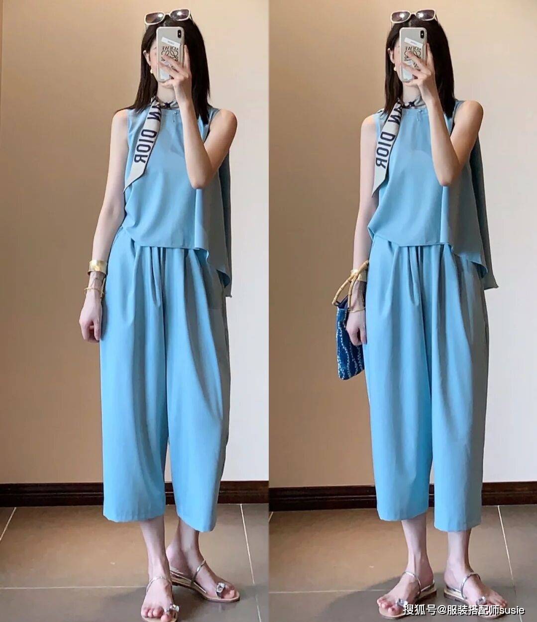 清爽夏日穿搭 只要蓝灰白3种颜色就可以 教你穿出满满的高级感 粉紫色