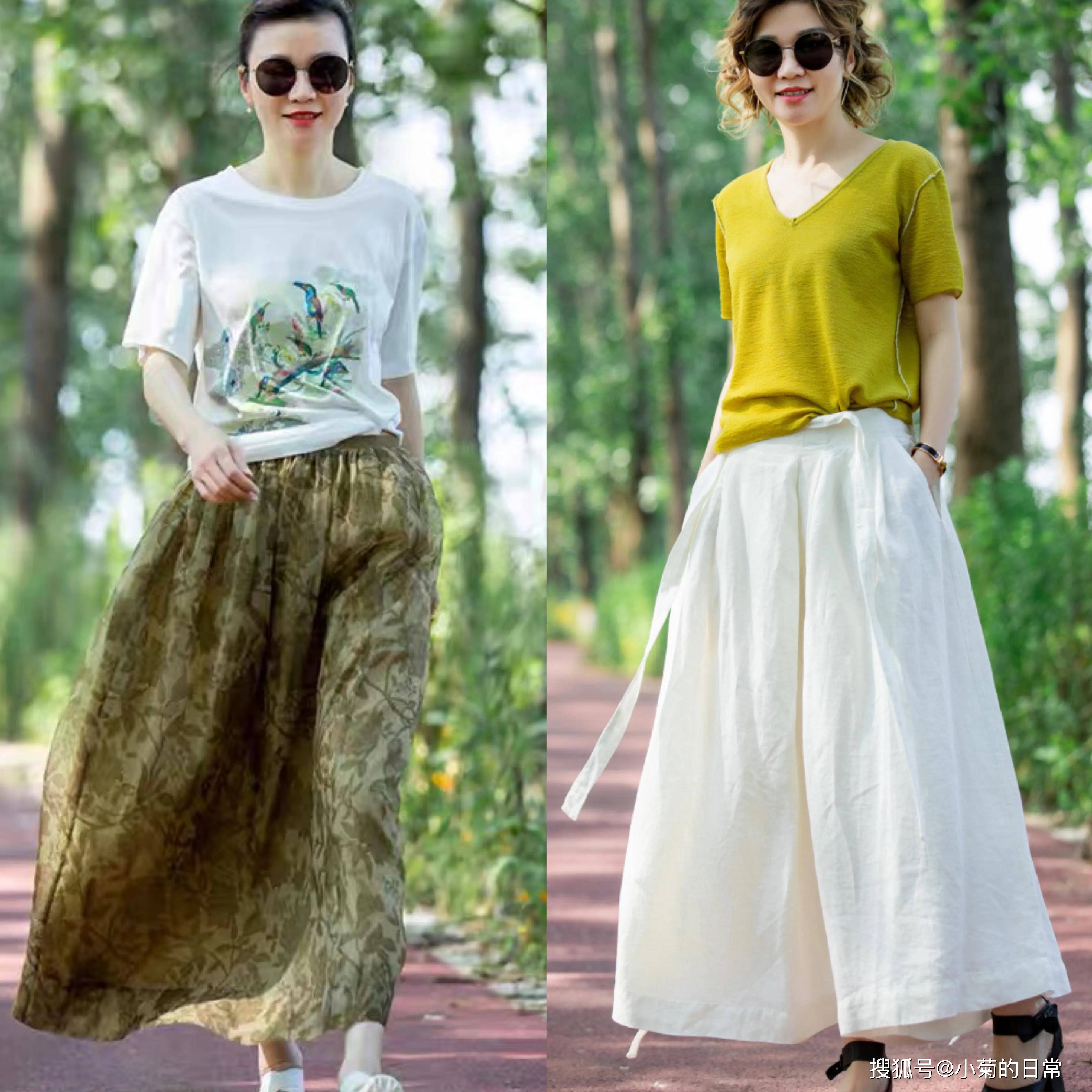 颜色|70后小个子女生太会穿，裙子+小衫这样搭配，显高显嫩美胜同龄人