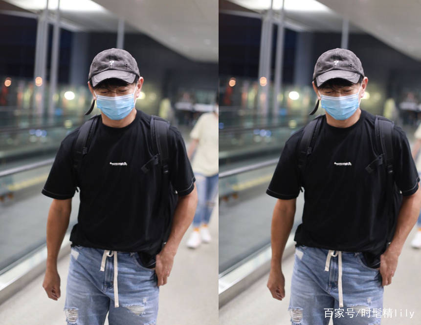 图案|吴奇隆私服还是那么帅,卡通T恤不死板,行走的男生穿搭图鉴