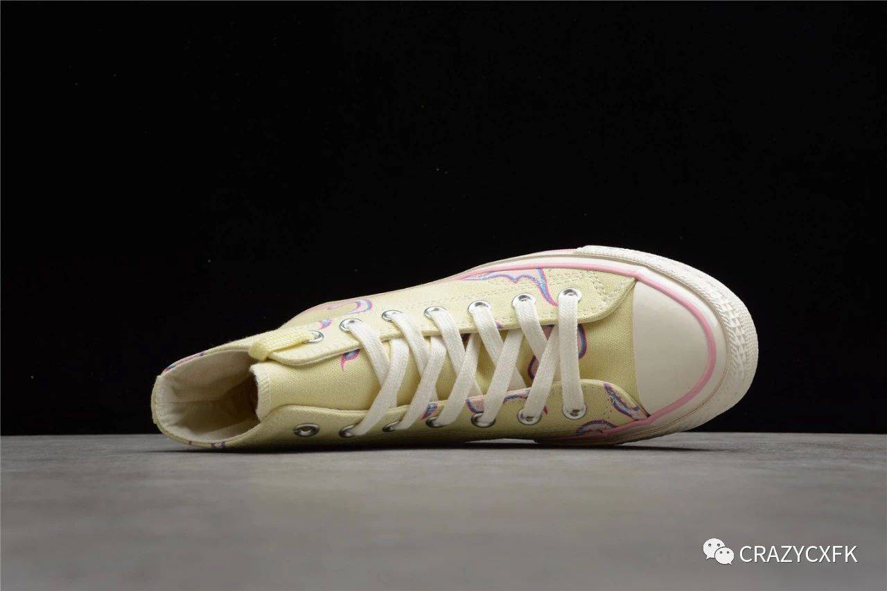 浅黄|匡威联名粉火焰 Converse Chuck70 x Tylerthe Creator 浅黄帆布鞋