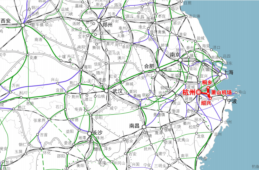 蕭山機場連接線鐵路環評方案公示預留滬乍杭滬杭城際接入條件