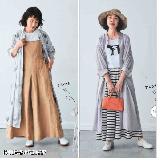 身材|谁说裙装一定要收腰，瞧这位日本小个子奶奶，宽松裙装照样很优雅