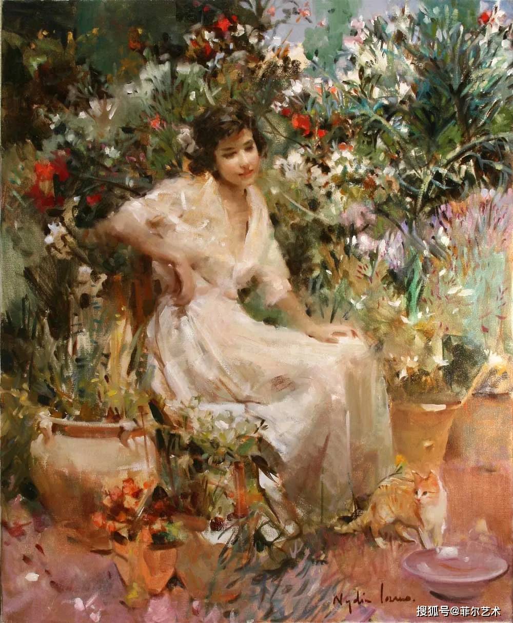 西班牙女画家尼迪亚洛萨诺画笔下像花一样绽放的美丽女子