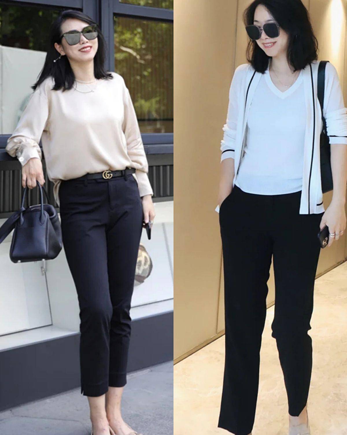 颜色|这才是中年女性该有的打扮,九分裤+平底鞋,显瘦舒适又知性