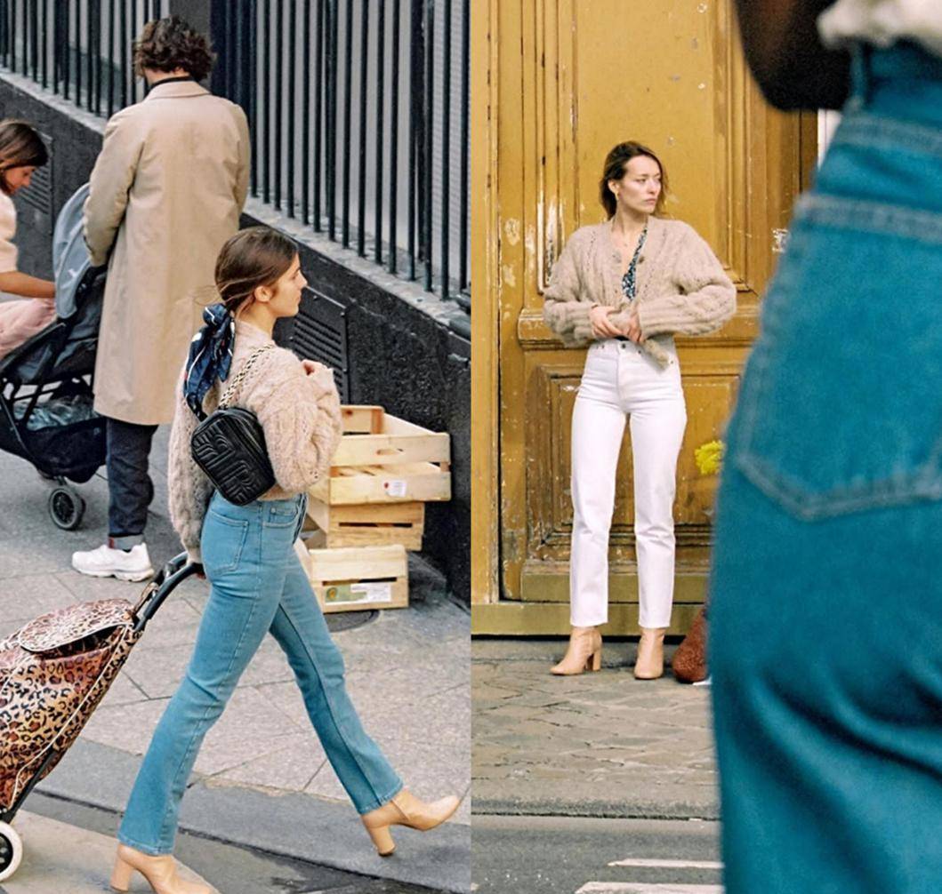 披肩|夏季穿衣没思路，照着学：直筒牛仔裤+“奶奶衫”，让你美到不行