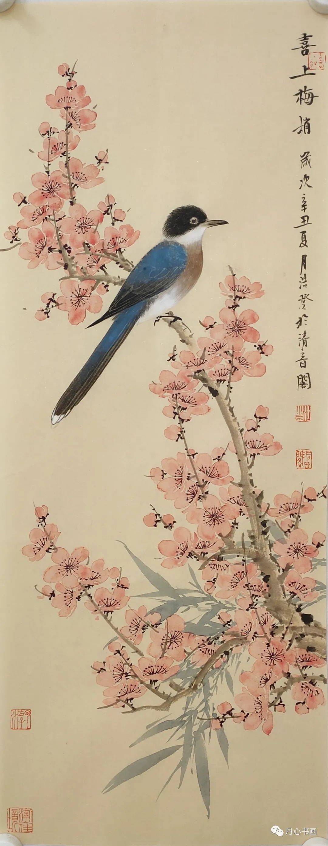 构图新颖自然逼真花鸟画家张浩登