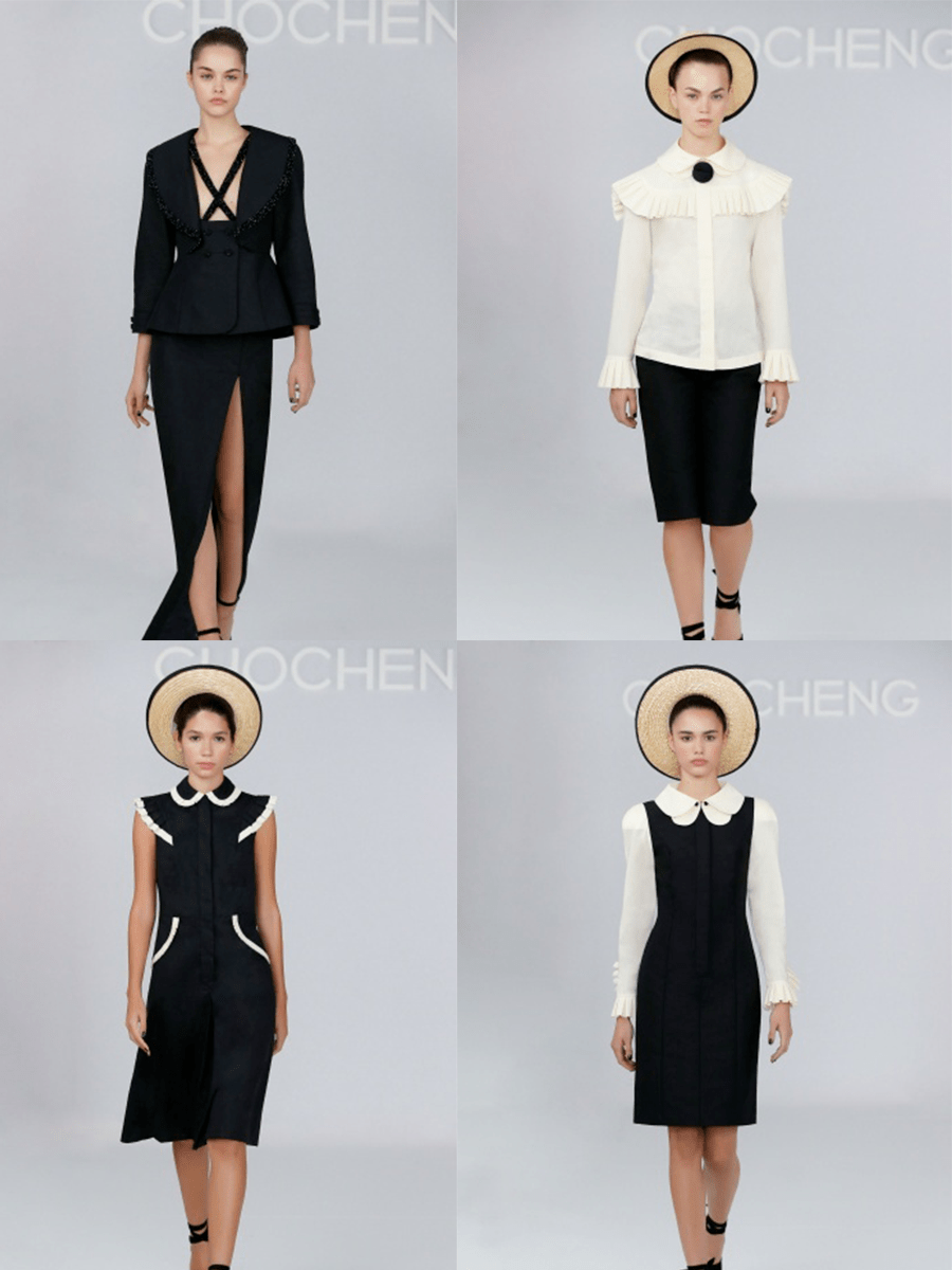 黑色|Chocheng 2021春夏，黑边帽的搭配，在黑白造型中比较吸睛