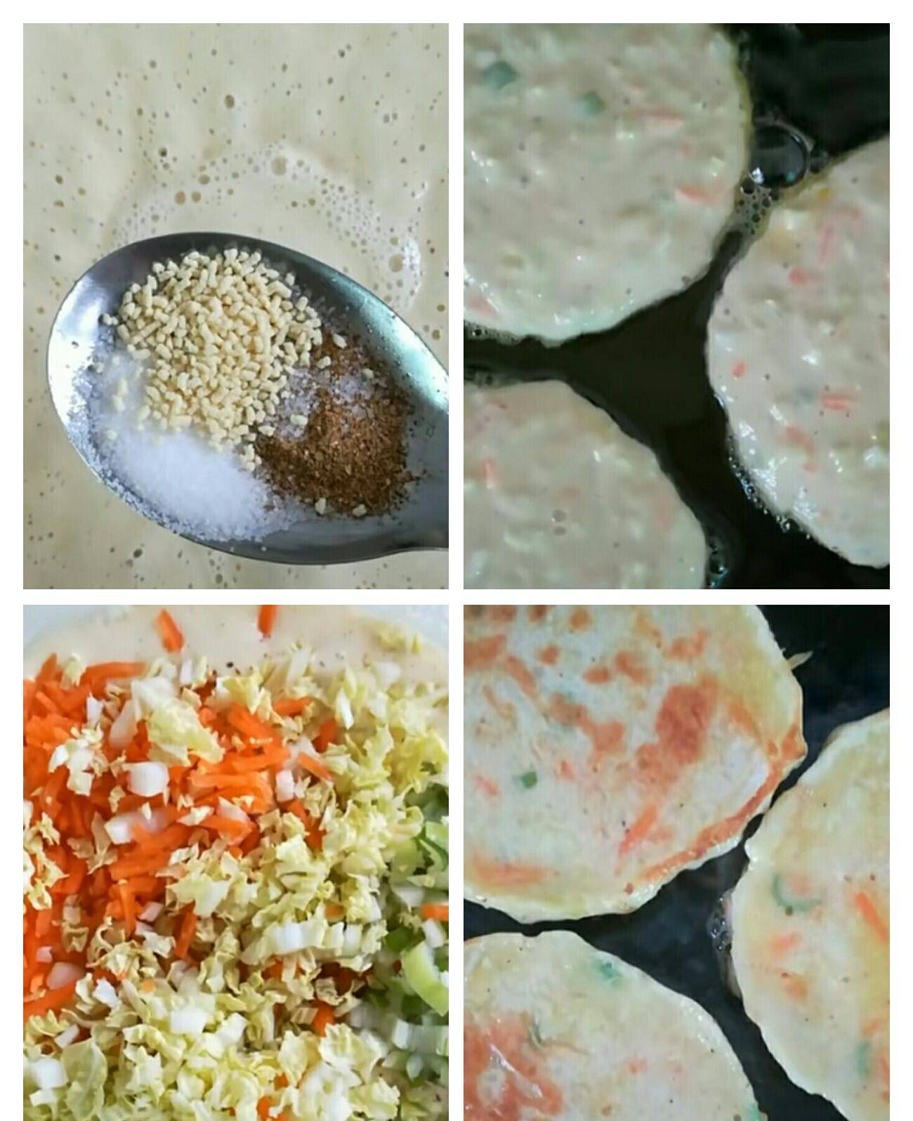 蔬菜|手不碰面不揉面不擀面就能做的蔬菜发面饼,好吃又有营养