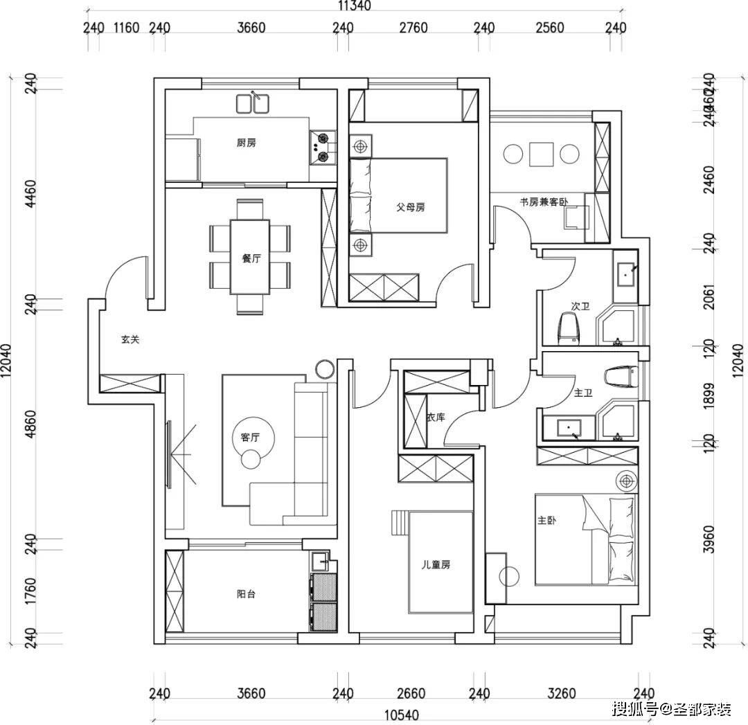 四室两厅大户型现代风家装:竹木纤维板墙面 逆天收纳,温馨艺术