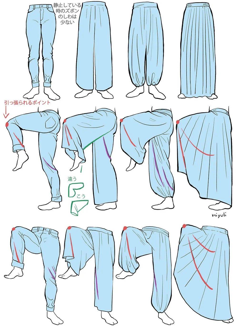 怎么画漫画褶皱不同情况衣服的褶皱怎么画