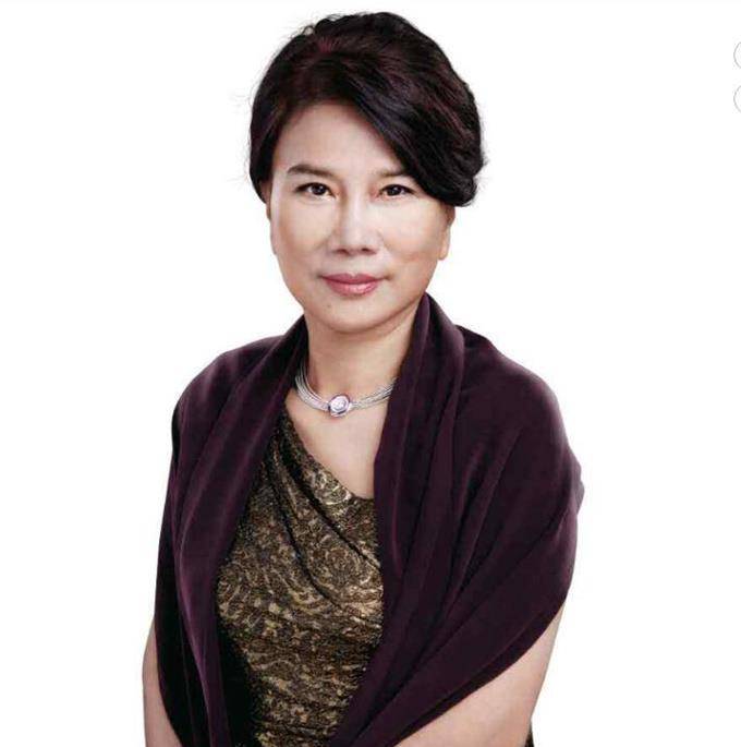 面的|董明珠真有女企业家的风范。66岁的她穿着V领连衣裙，优雅大方