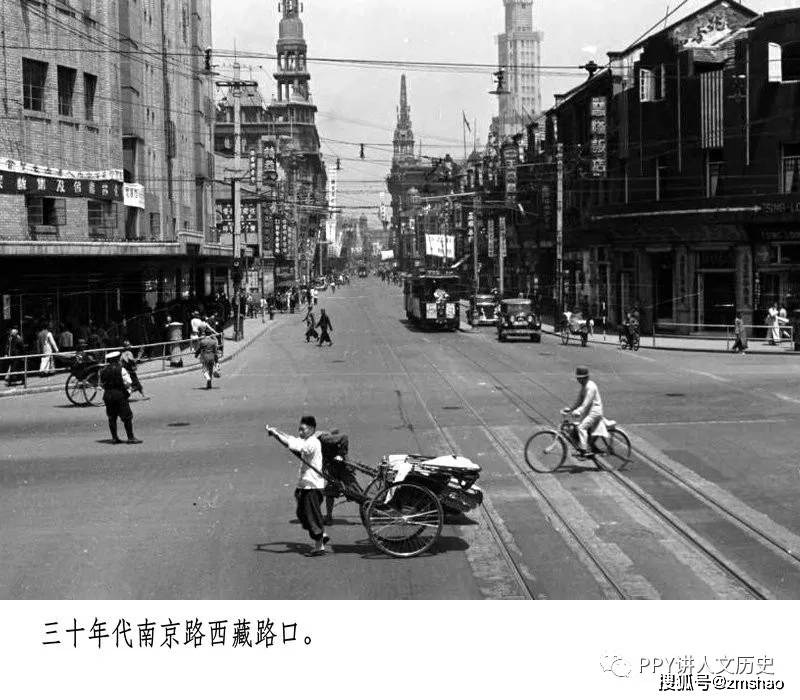 静安寺路静安寺有轨电车起终点站黄浦滩路北段(中山东一路)外百渡桥南