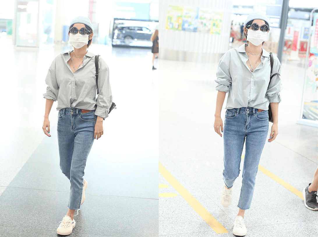 显得|张嘉倪和买超的身高差距有点大,但穿搭真不赖,黑白配层次感挺强