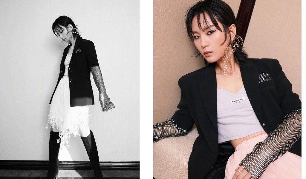 好身材|周笔畅可真奔放，穿衬衫只系两颗扣秀事业线，刺青意外抢镜太时髦