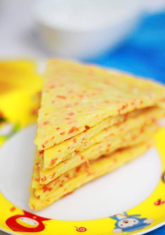 时间|早上只需5分钟时间就可以做一份健康营养美味的红萝卜鸡蛋饼