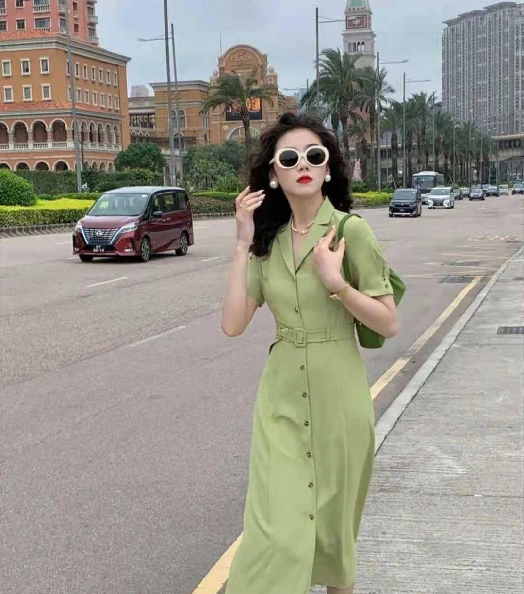 牛油果|牛油果绿连衣裙配什么鞋子好看