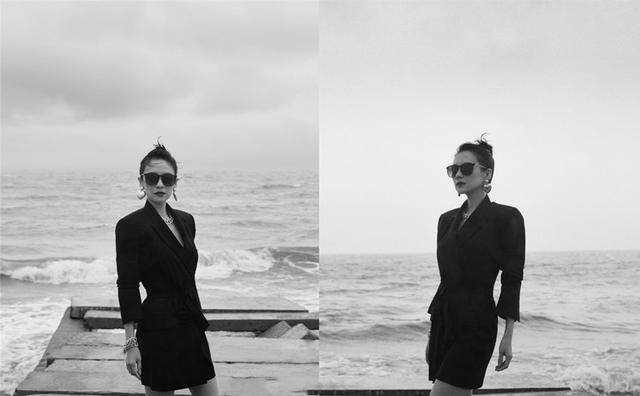 西装|42岁章子怡容光焕发，真空穿西装戴大金链，瘦成长脸气质大变样