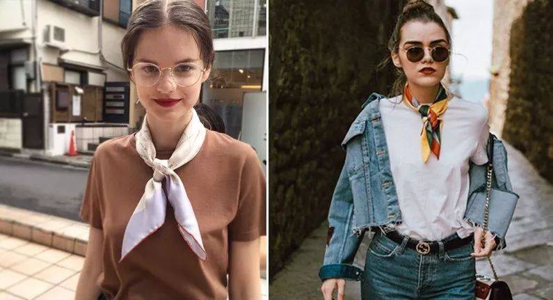 配饰|谁说丝巾老气只适合老太太?这样搭你也能高出气魄,穿出高级感