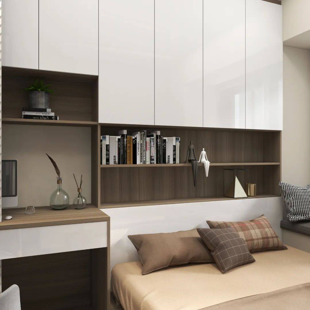 芈熊装饰 | 138㎡现代轻奢风,全屋定制到顶柜,时尚空无一物!_空间