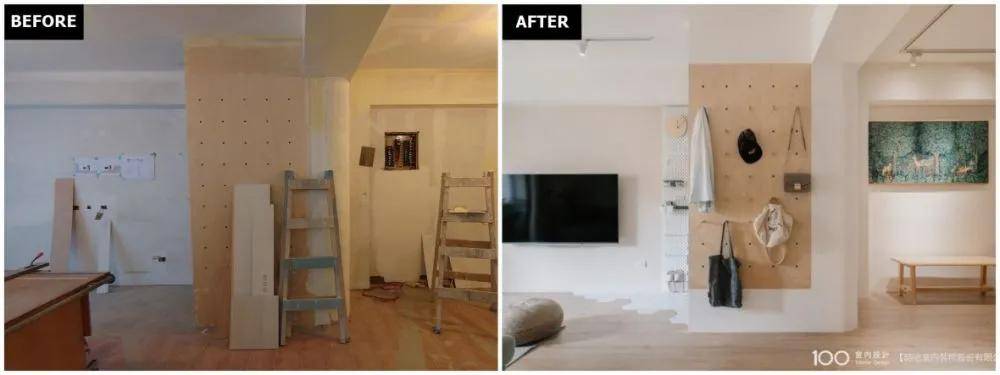 客厅|100㎡老屋翻新，全屋宜家家具，双洞洞板墙面真香！