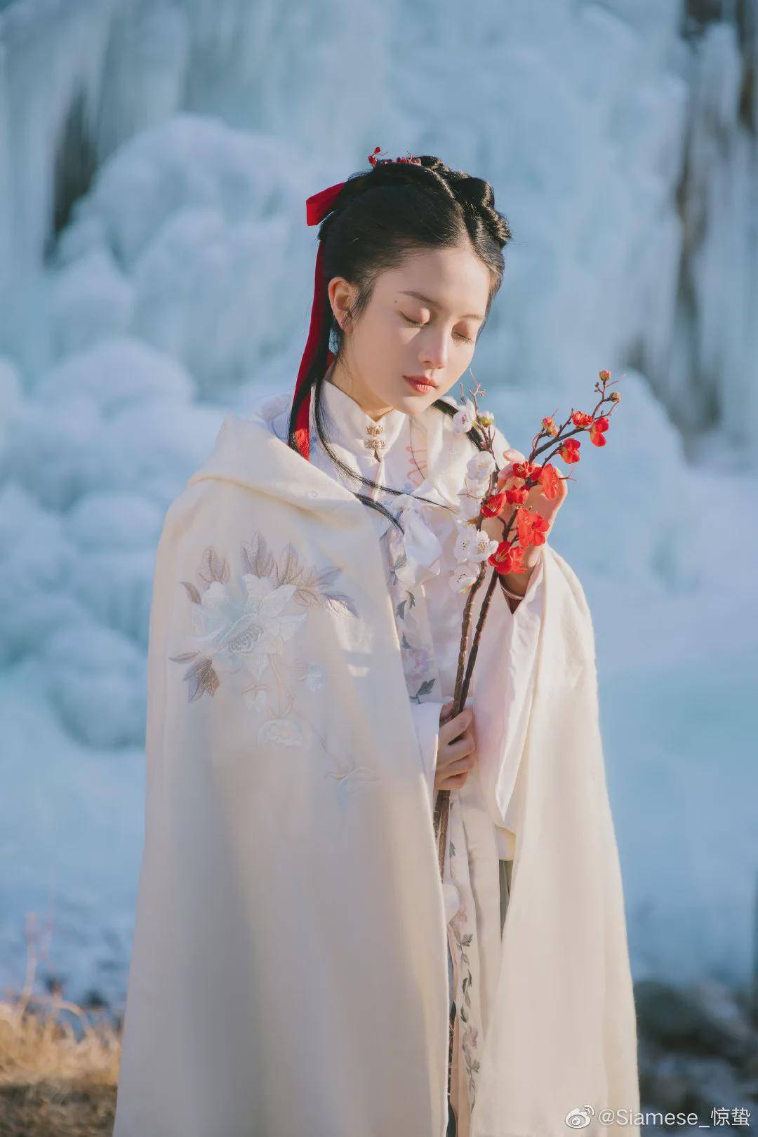 摄影|汉服小仙女:梅落雪寒