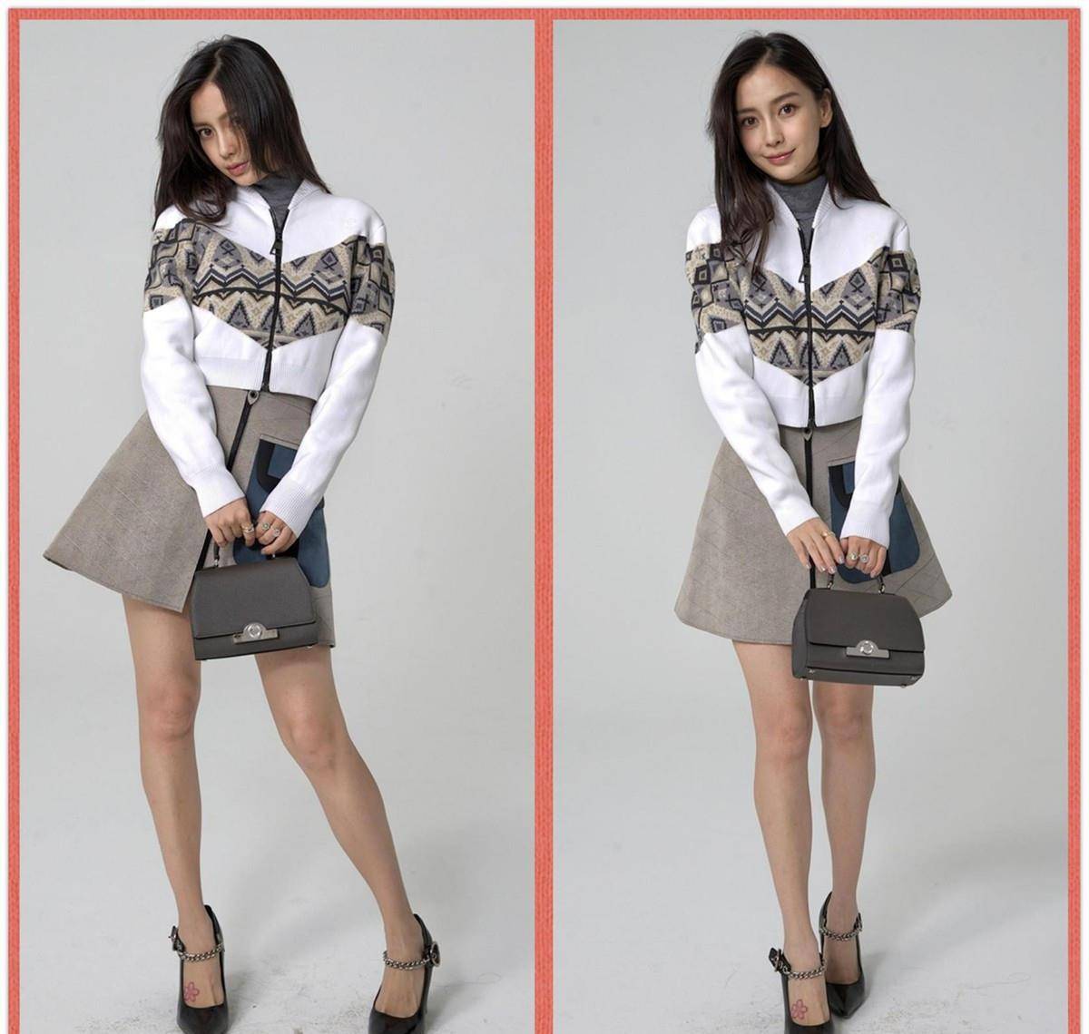 短裙|做明星也不容易，杨颖拍写真能看到满眼血丝，穿名牌服装都没精神