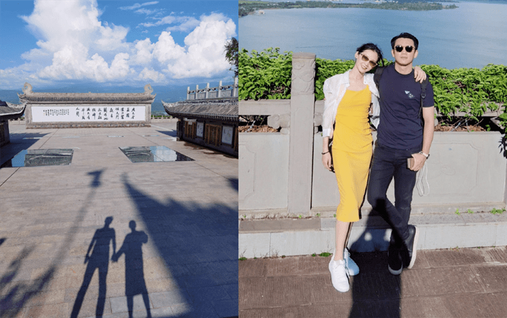 苗苗|苗苗夫妇出游，穿背带裙身材冯女郎里少见，郑恺发际线后移显油腻
