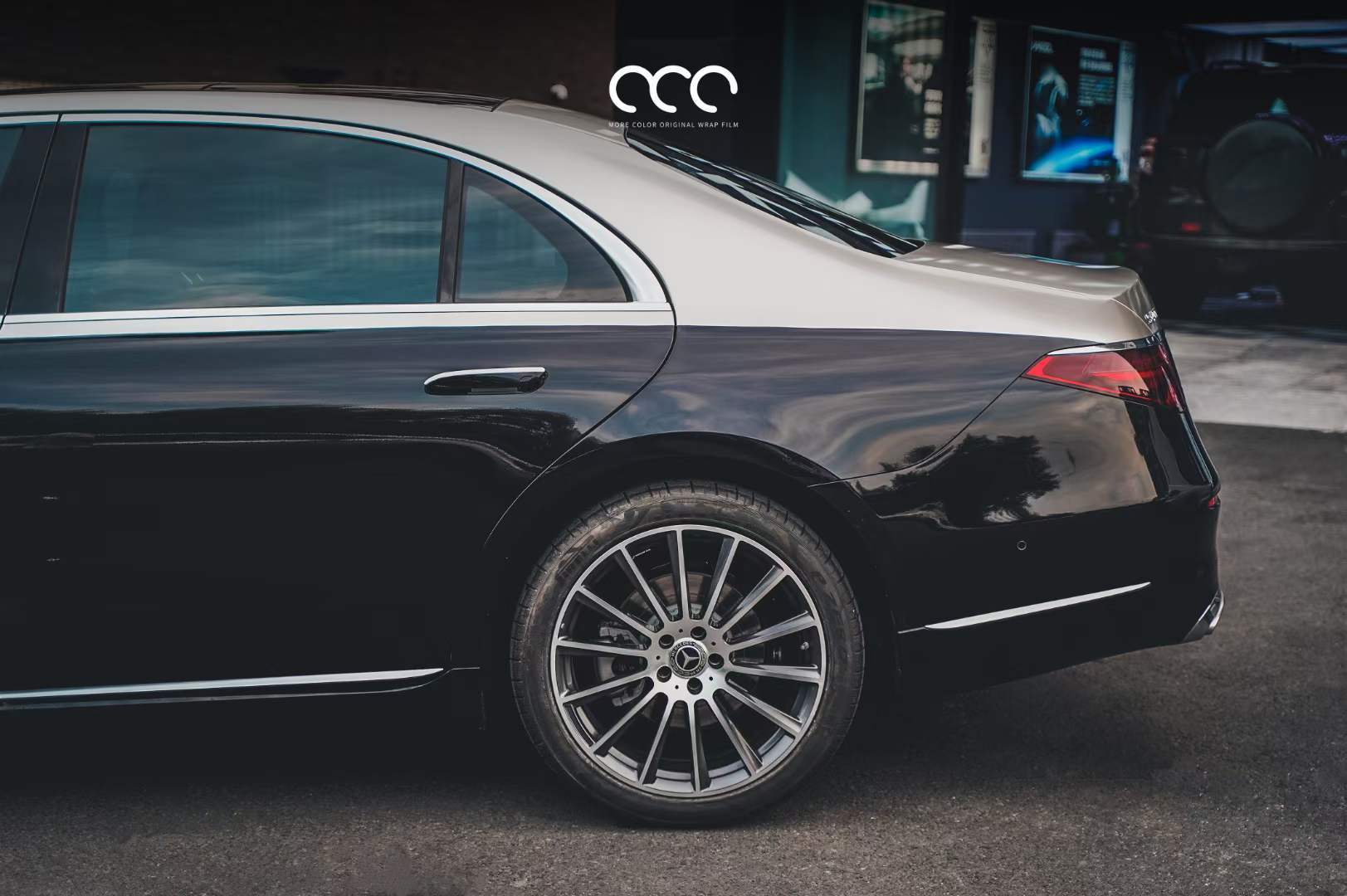 奔驰s迈巴赫贴膜漫彩改色膜香槟金