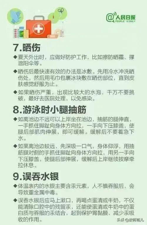 蜜蜂|@所有人，30个急救常识，值得收藏！