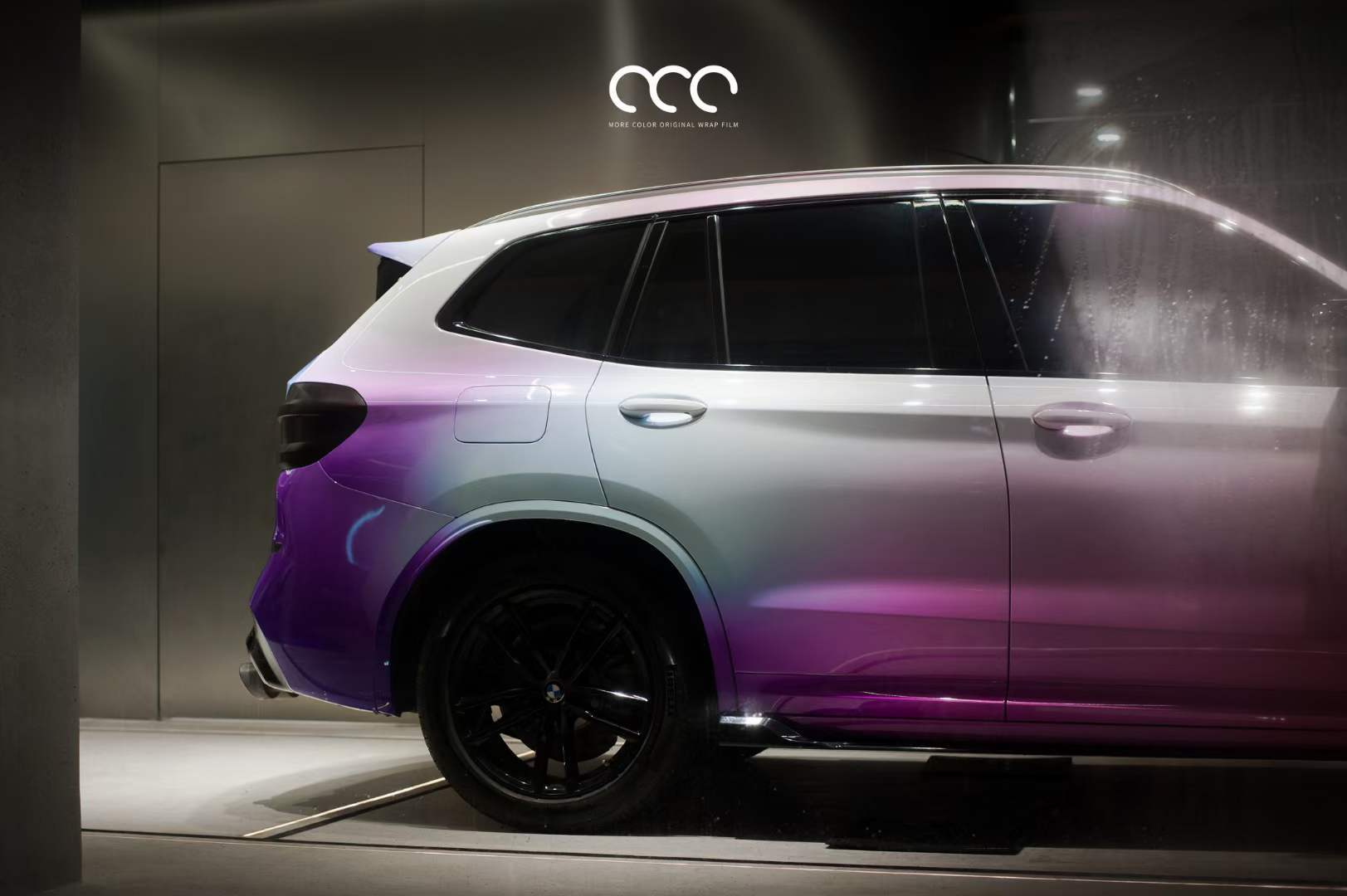 宝马x3贴膜漫彩改色膜浅色流体