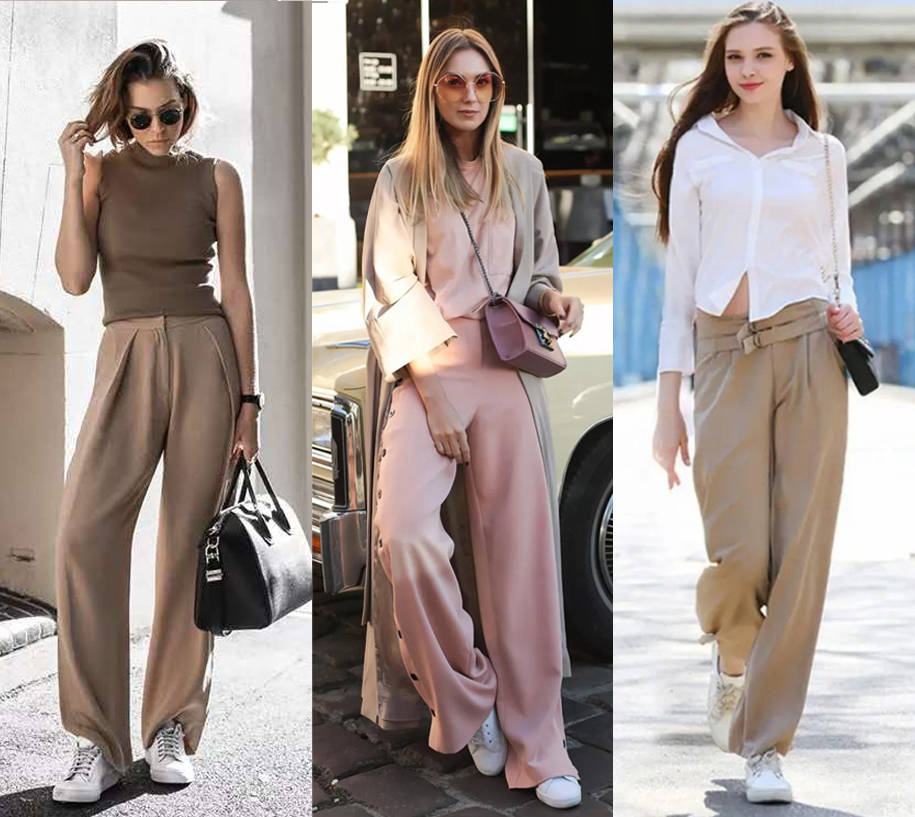 小白|初秋，“阔腿裤＋运动鞋”才是完美CP，这些搭配示范太值得借鉴！