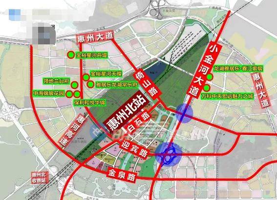 江北西区周边重点楼盘在惠州北站与江北cbd之间,是繁华中心与交通核心