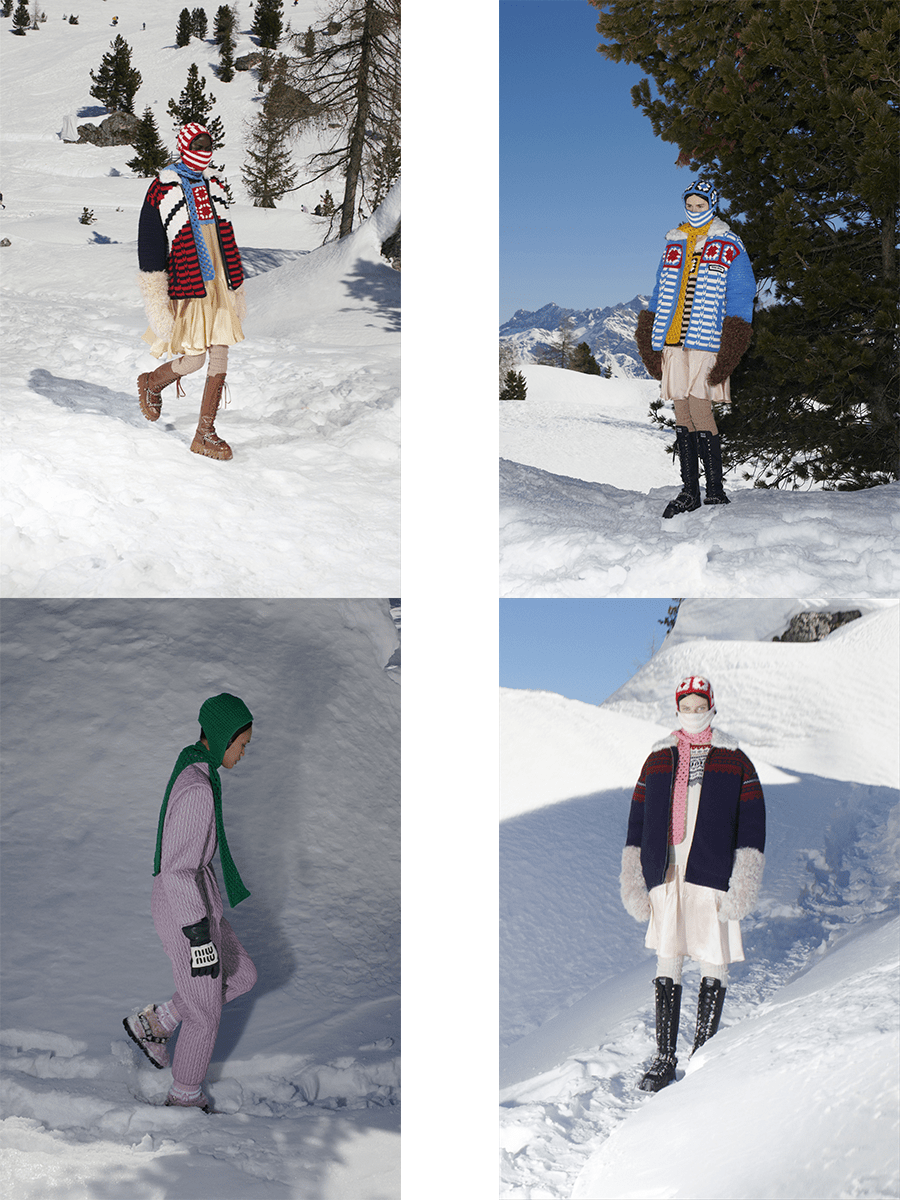 对比|Miu Miu 2021秋冬,臃肿滑雪服温暖,还可以兼顾时尚吗?
