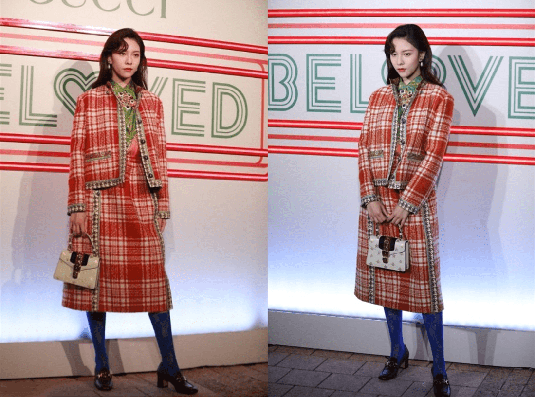 黑色|宋妍霏的气场也不容小觑，穿西装都跟别人不一样，渐变色太抢镜